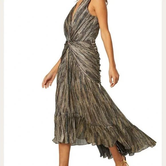 Anthropologie Misa Los Angeles metallic high low dress - Picture 2 of 9